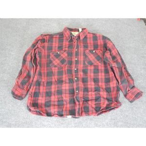 Kilimanjaro Flannel Button Down‎ Shirt XL Red Black Buffalo Plaid Outdoor Casual